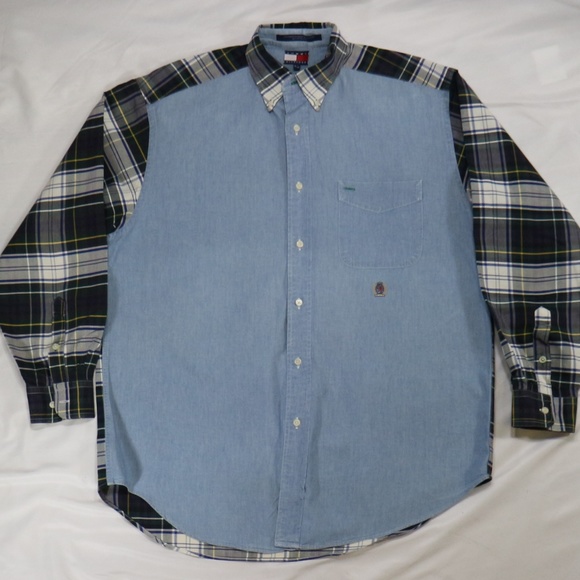 Tommy Hilfiger Other - VTG 90s TOMMY HILFIGER Denim Shirt w/ Plaid